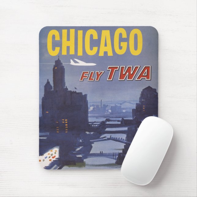 Mousepad Poster de viagens Para Voos Da Trans World Airline (Com mouse)