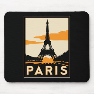 Mousepad poster de viagens retro do art deco de Paris