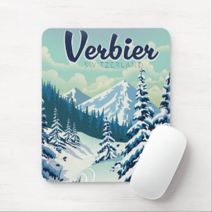 Mousepad Poster de viagens Verbier Suiça