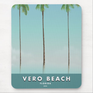 Mousepad Poster de viagens vintage da Vero Beach