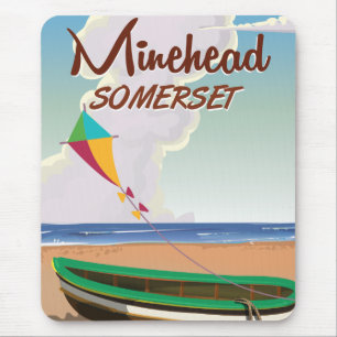Mousepad Poster de viagens vintage de Somerset Minehead
