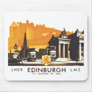 Mousepad Poster de Viagens vintage fina LNER do Edimburgo