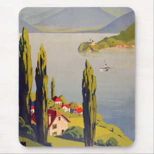 Mousepad Poster de viagens Vintage Lake Annecy France
