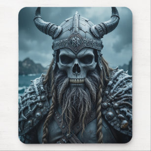 Mousepad Poster de Viking Norse com Capacete Horado