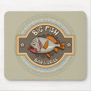 Mousepad Poster grande do bar e grill dos peixes