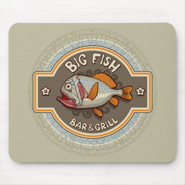 Mousepad Poster grande do bar e grill dos peixes (Frente)