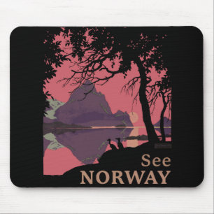 Mousepad Pôster Minimalista do Pôr do Sol na Noruega - Fior