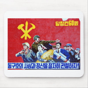 Mousepad Poster norte-coreano do partido comunista