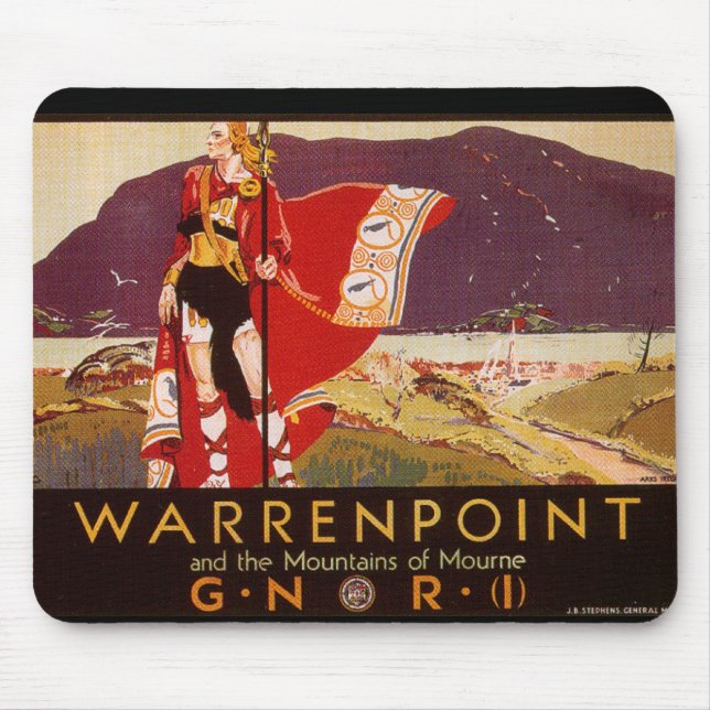 Mousepad Poster Railway irlandês de Warrenpoint (Frente)