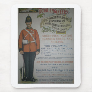 Mousepad Poster real 1890 do recrutamento dos engenheiros