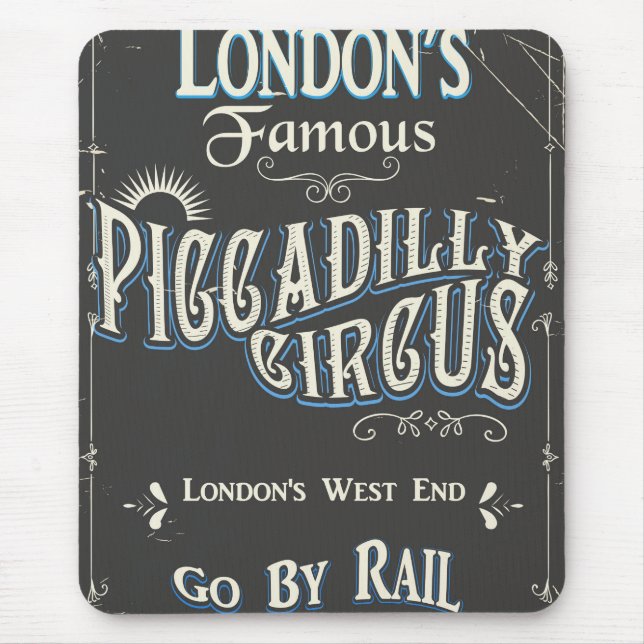Mousepad Poster vintage Piccadilly Circus London (Frente)
