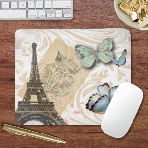Mousepad postmark scripts borterfly Paris Effiel Tower
