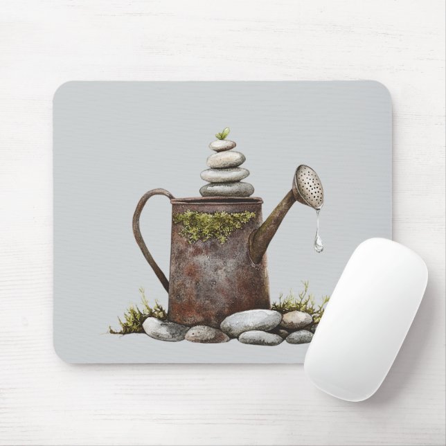 Mousepad Pote de Água Rústico Rochas Primavera (Com mouse)
