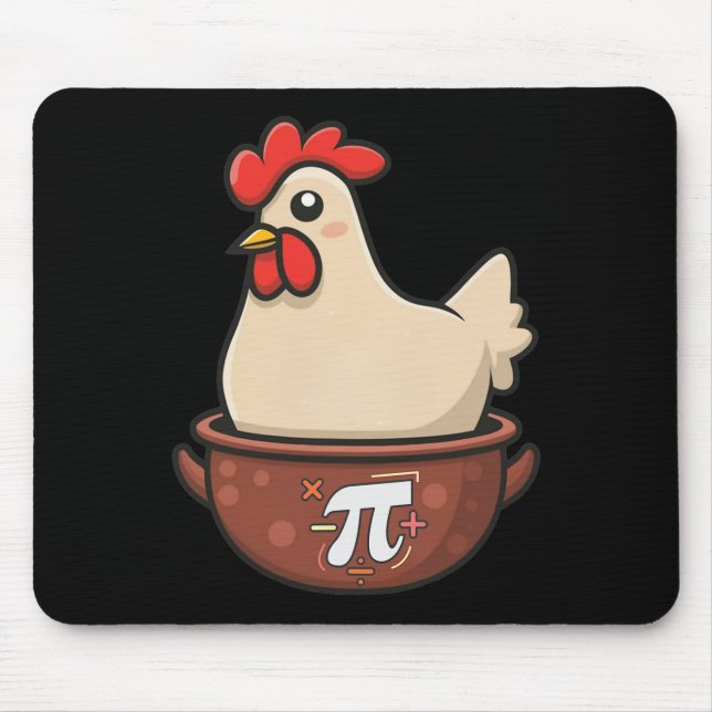 Mousepad Pote De Frango Pi Engraçado Cartoon Chicken Pote P (Frente)