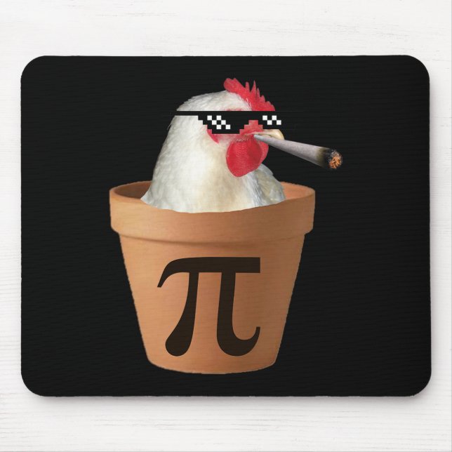 Mousepad Pote de frango Torta Engraçada Matemática Pi Dia (Frente)