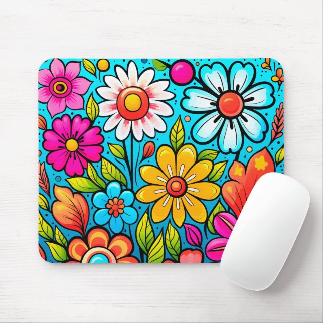 Mousepad Potência das flores do hippie-primavera (Com mouse)