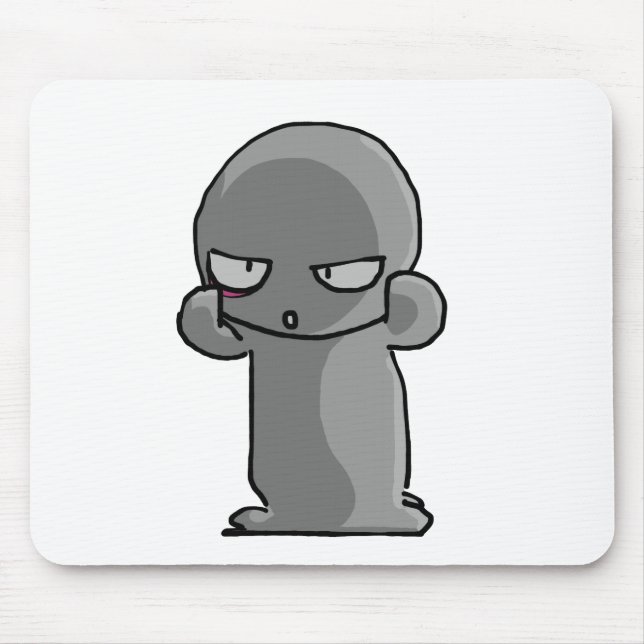 Mousepad Pouca cara irónico do bebê cinzento (Frente)