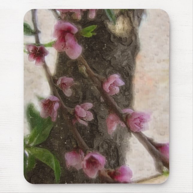 Mousepad Poucas flores da árvore do rosa (Frente)
