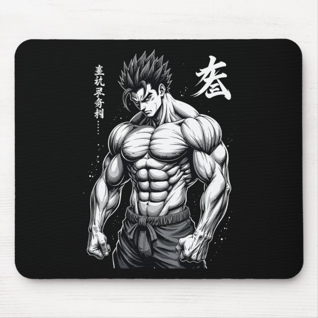 Mousepad Powerlifter - Estilo de Anime Japonês Muscle Bodyb (Frente)