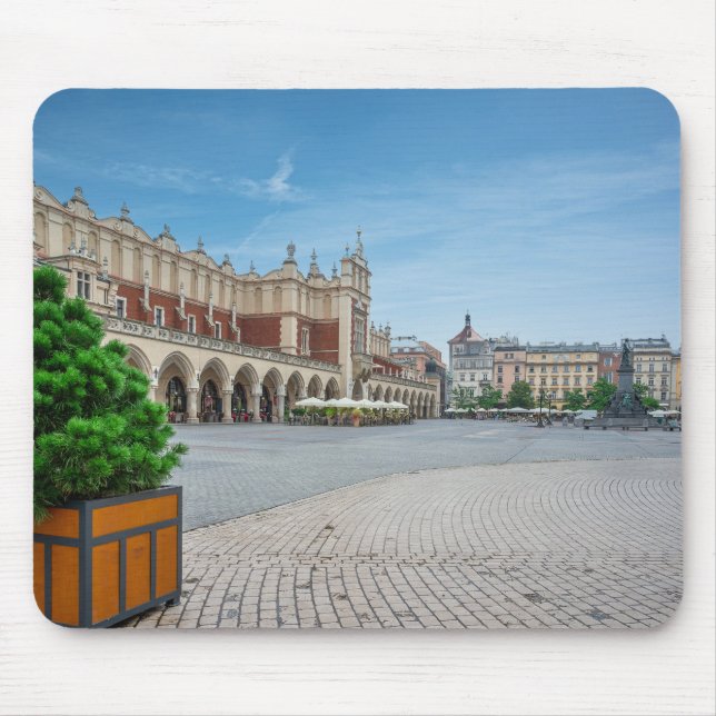 Mousepad Praça principal na cidade antiga de Cracóvia, Polô (Frente)