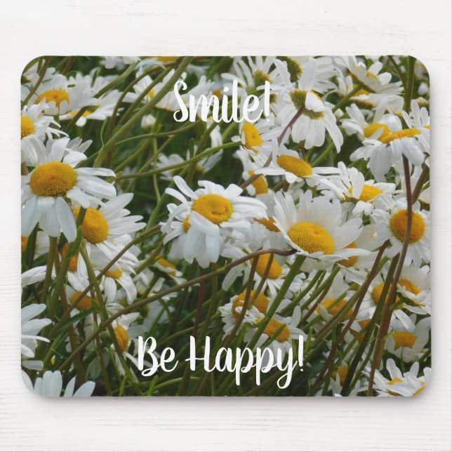 Mousepad Prado de Flores Felizes - Margarida sorridente fel (Frente)