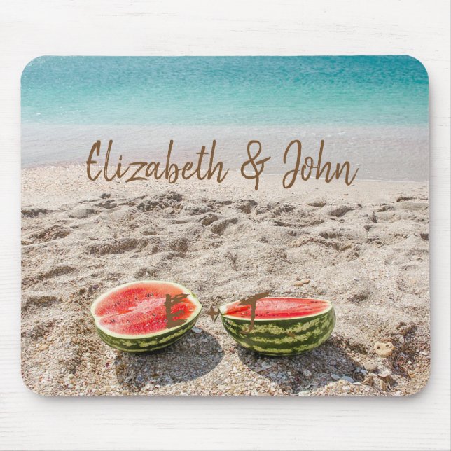 Mousepad Praia Adorável,Arei­a,Melancia -Personalizado (Frente)