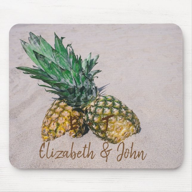 Mousepad Praia Adorável,Arei,Pineapple  -Personalizado (Frente)
