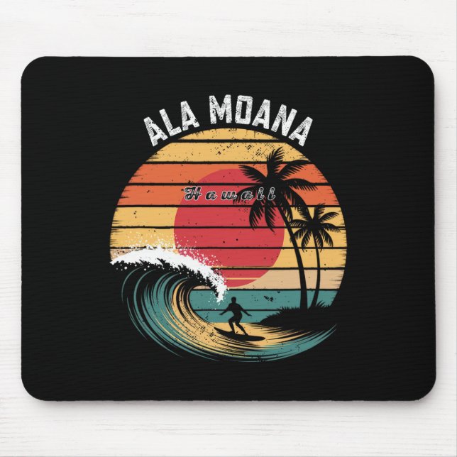 Mousepad Praia Ala Moana Havaí Praia Surfe  (Frente)