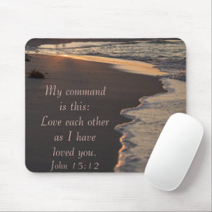 Mousepad Praia casal Andando No Sunrise John 15 12