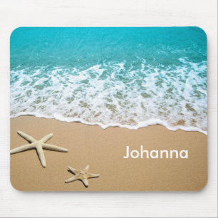 Mousepad Praia com a estrela do mar na areia