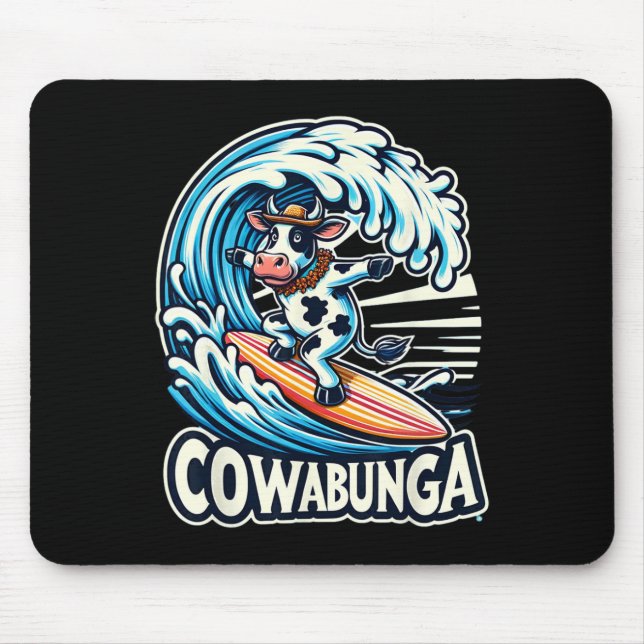 Mousepad Praia Cowabunga de Surf Cow Prancha de Surf Pranch (Frente)