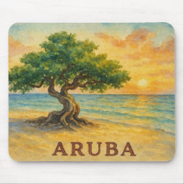 Mousepad Praia da Águia Aruba Divi Tree Hora Dourada