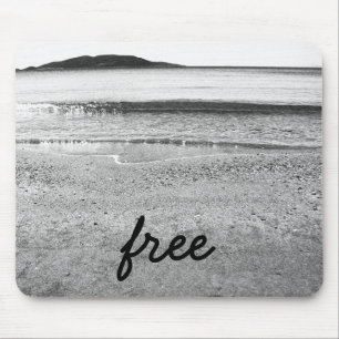Mousepad Praia da Areia Branca Livre e Preta