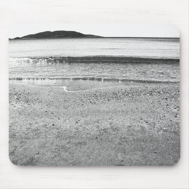 Mousepad Praia da Areia Preta e Branca (Frente)