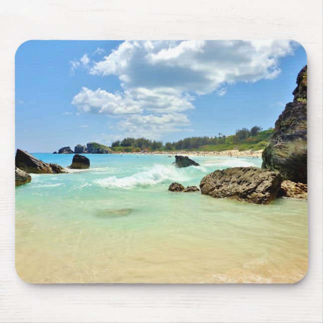 Mousepad praia das Bermudas, arte de fotografia costeira, p (Frente)