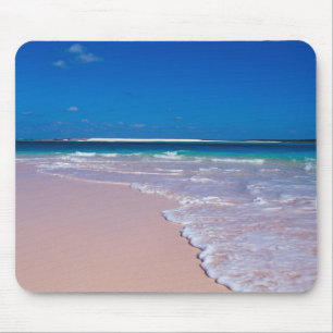 Mousepad Praia de areia rosa na Conch Bay, Cat Island,