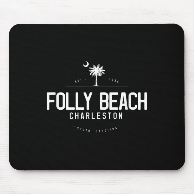 Mousepad Praia de Folly Carolina do Sul Surfando  (Frente)