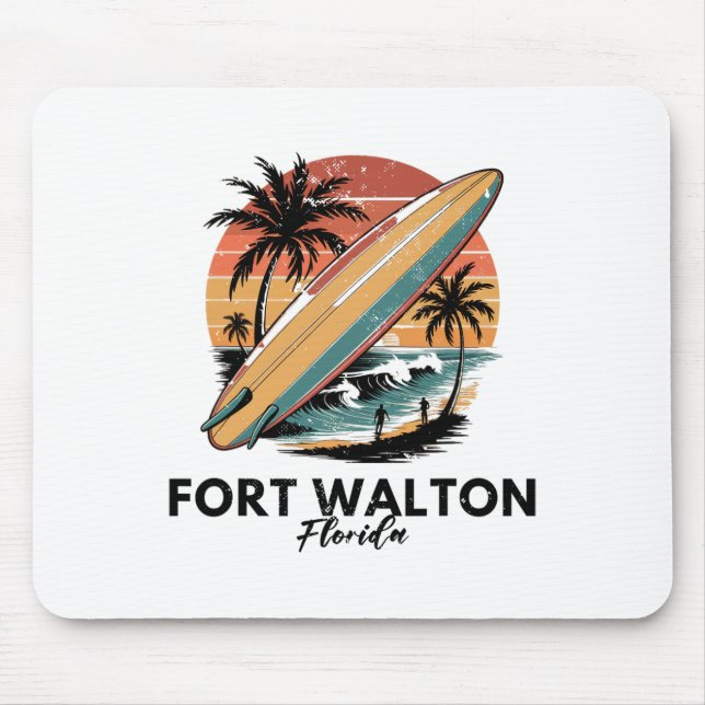 Mousepad Praia de Fort Walton Beach Flórida de Prancha de S (Frente)