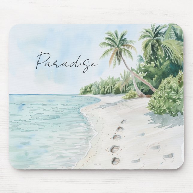 Mousepad Praia de Palmeiras do Paraíso Tropical (Frente)