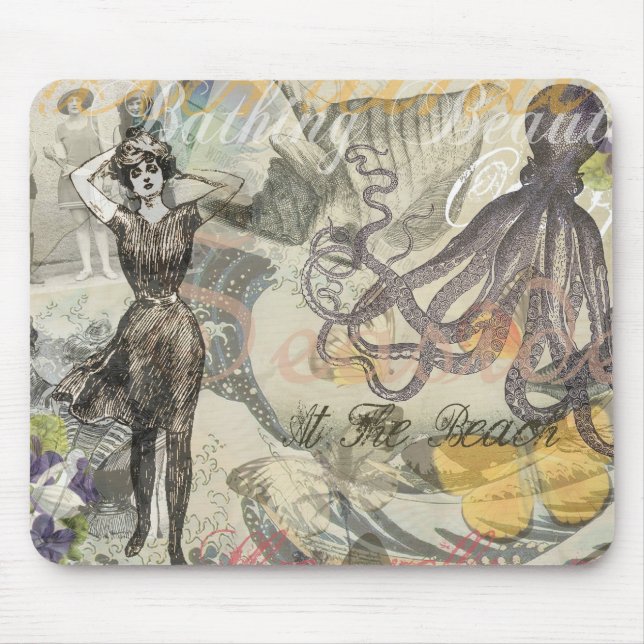 Mousepad Praia de polvo Antiga Costa Steampunk (Frente)