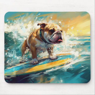 Mousepad Praia de Surf Bulldog Pintura