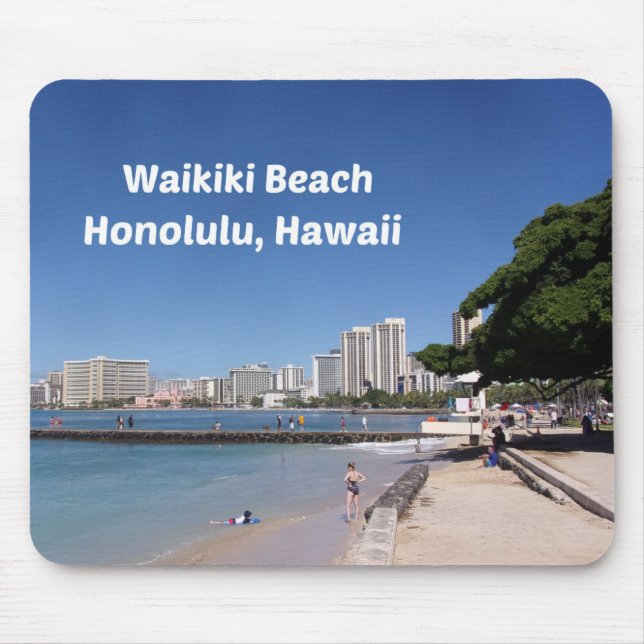 Mousepad praia de Waikiki, Honolulu (Frente)