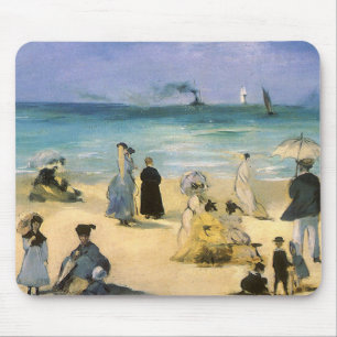 Mousepad Praia em Boulogne por Manet, impressionismo do