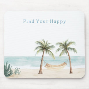 Mousepad Praia Encontre Sua Palma Feliz Árvores Oceano