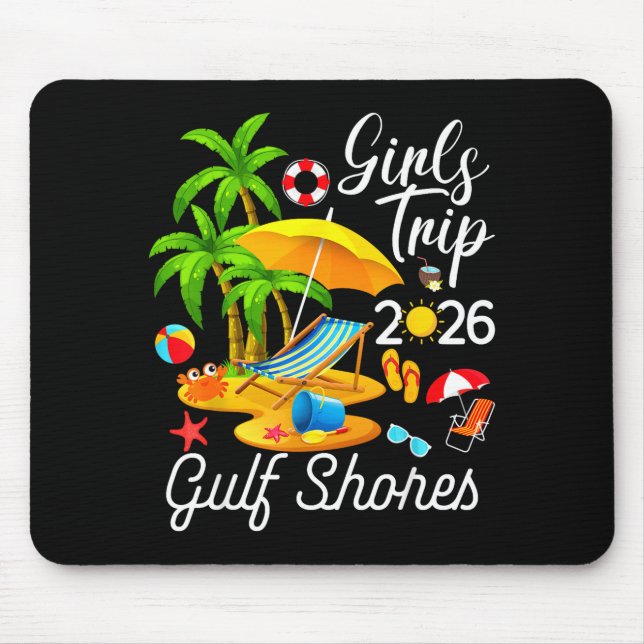 Mousepad Praia Gulf Shores Alabama Arte de Verão (Frente)