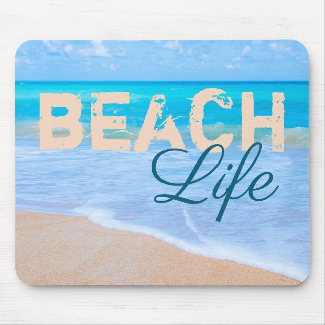 Mousepad Praia Life. Mar aquoso e praias tropicais (Frente)