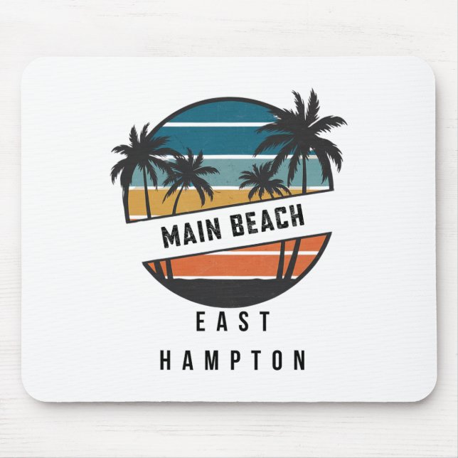 Mousepad Praia Principal Retro East Hampton Prancha de Surf (Frente)