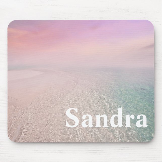 Mousepad praia rosa personalizada (Frente)