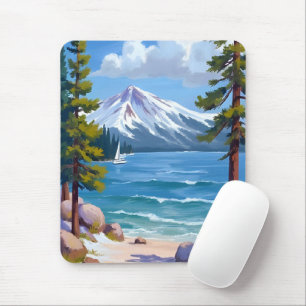 Mousepad Praia Sand Harbor Lake Tahoe Pintura