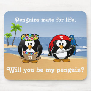 Mousepad Praia tropical da ilha do pirata de Hula do casal